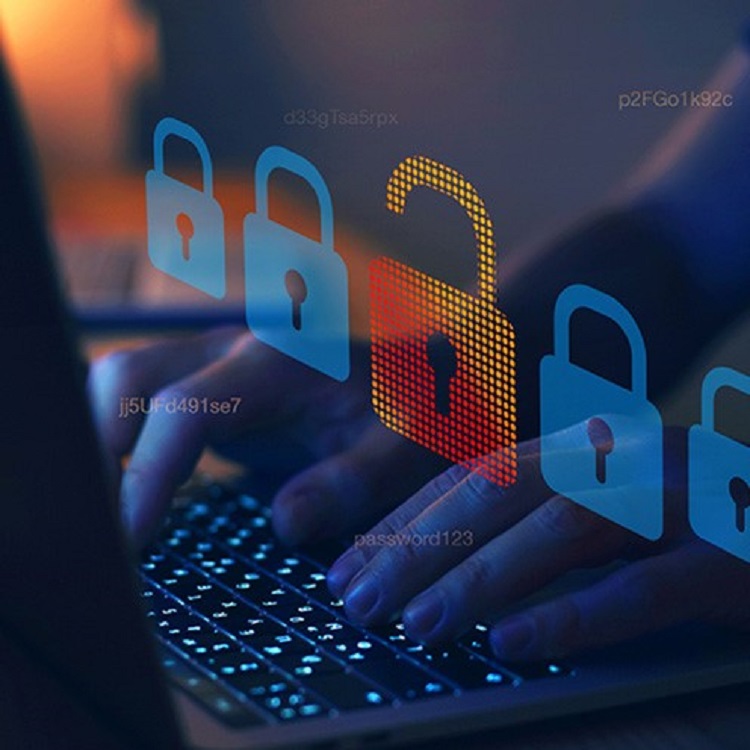 Image of digital locks portraying cybersecurity